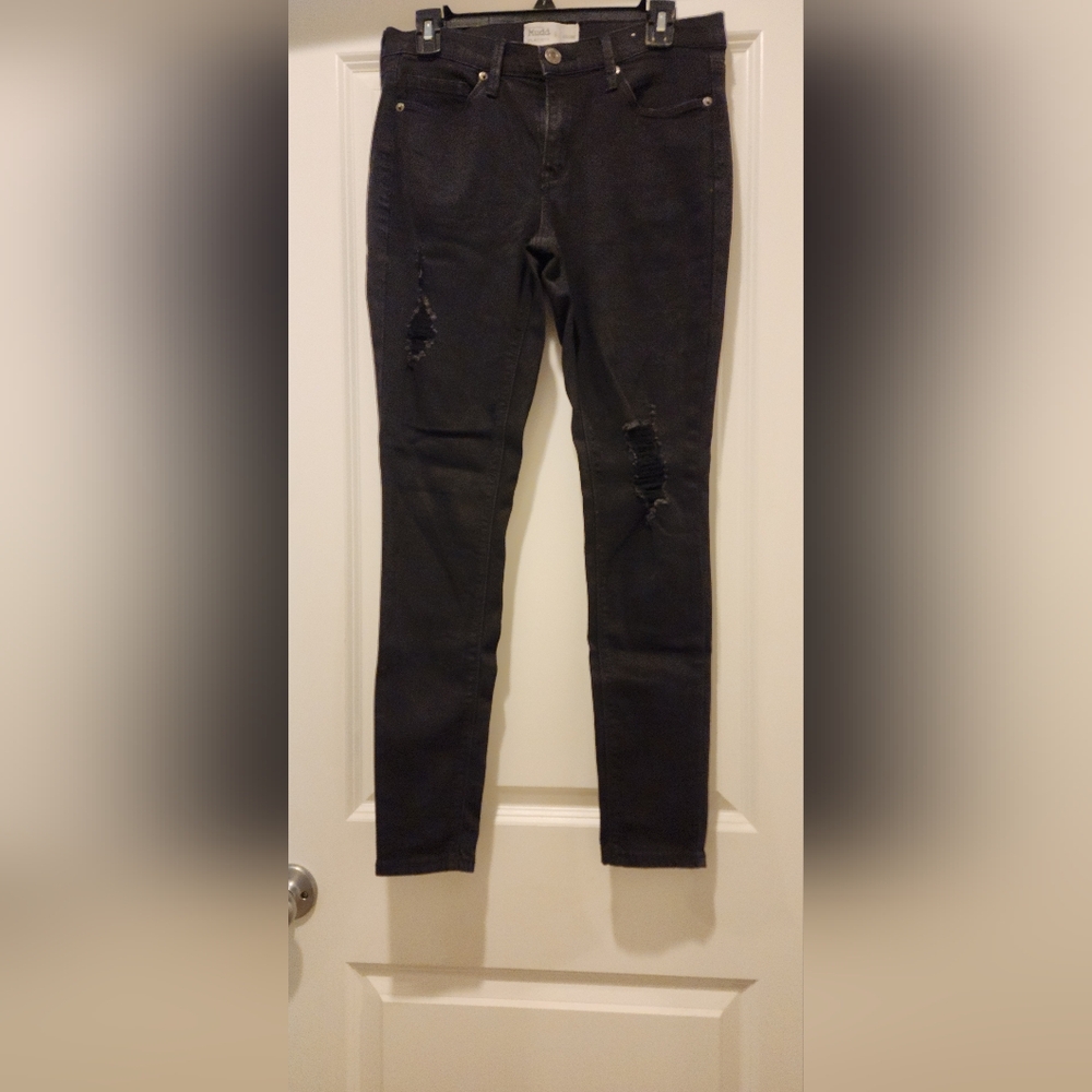 Mudd Juniors Black Distressed Skinny Jeans